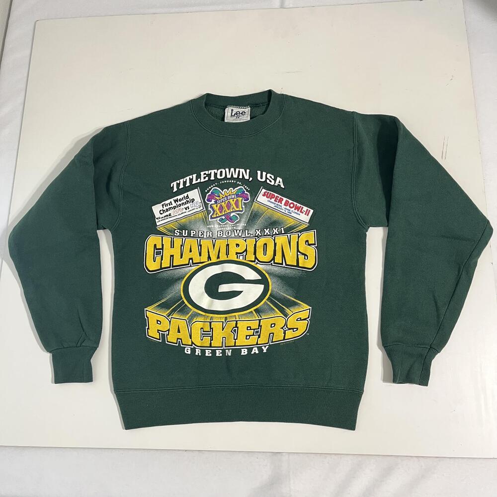 Vintage Green Bay Packers Sweatshirt Mens Large Green NFL Football Lee Sport 90s